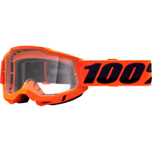 Load image into Gallery viewer, 100% Goggle Neon Orange - Clear 100% Accuri 2 OTG Goggles