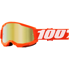 Load image into Gallery viewer, 100% Goggle Orange - Gold Mirror 100% Youth Strata 2 Goggles