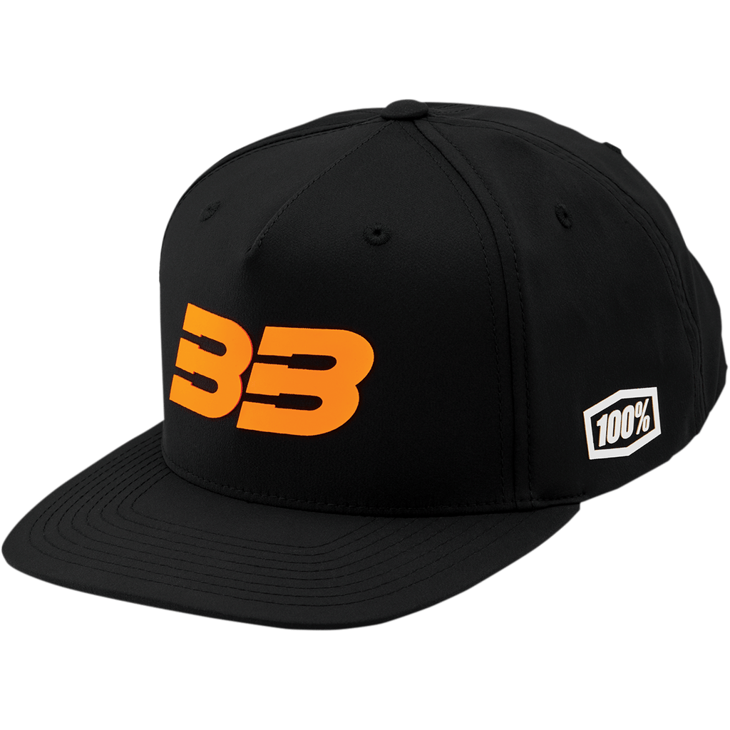 100% Headwear 100% BB33 Hat - Black/Orange - One Size