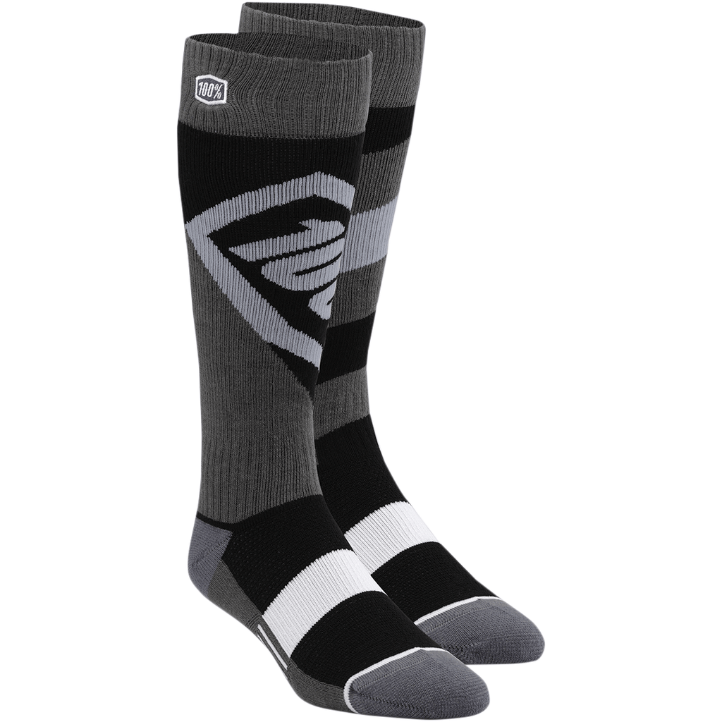 100% Socks 100% Torque Comfort Moto Socks - Black/Gray - Large/XL