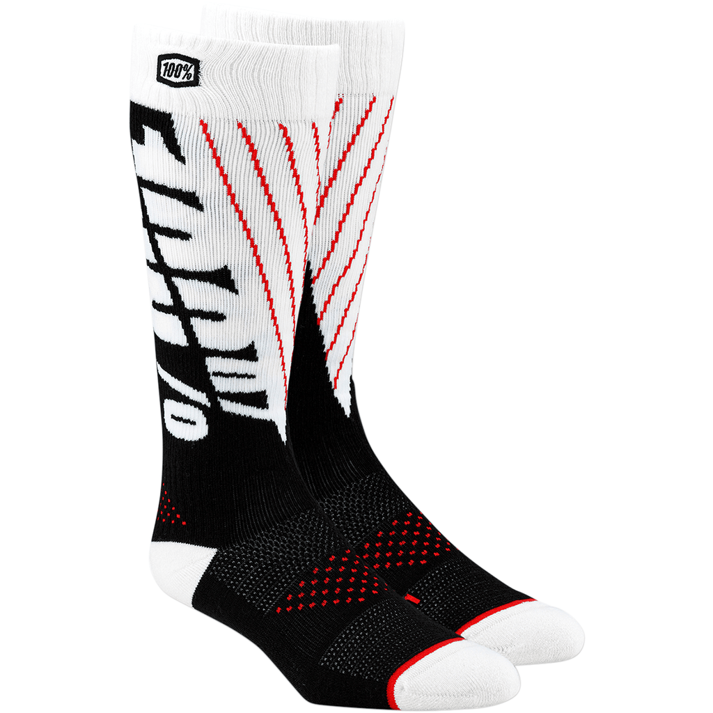100% Socks Black/White / Large/XL 100% Torque Comfort Moto Socks - Black/Gray - Large/XL