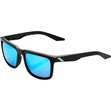 Load image into Gallery viewer, 100% Sunglasses Matte Black - HiPER Blue Mirror 100% Blake Sunglasses