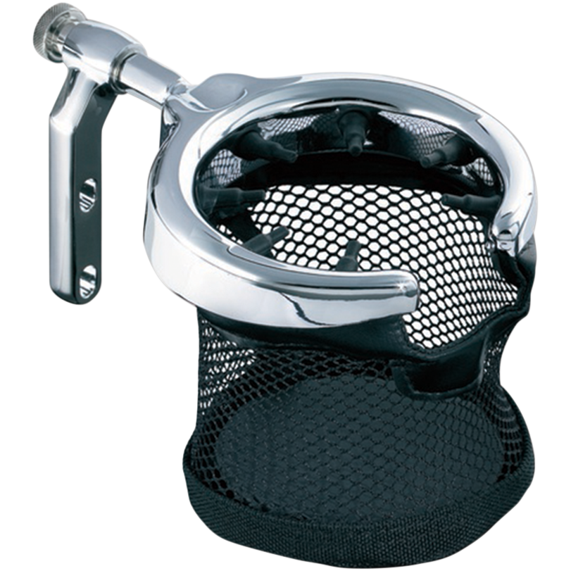 Kuryakyn Chrome Universal Drink Holder with Basket and Perch Mount for 7/8" Handlebars