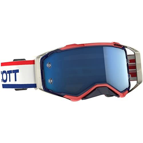 Scott Prospect Heritage Unisex-Adult Off-Road Motorcycle Goggles - White/Blue Retro/One Size