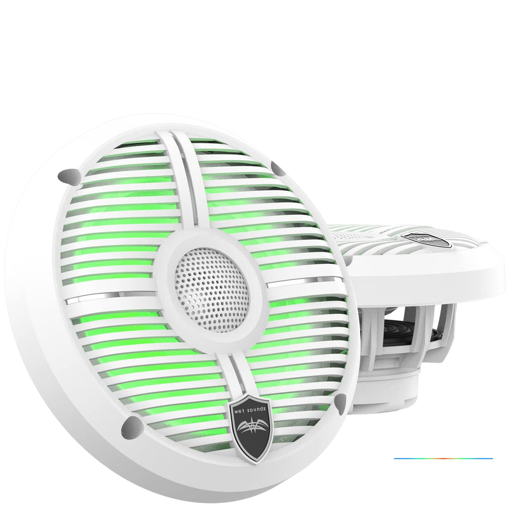 wet sounds | Recon 6 XW-W | High Output Component Style 6.5" Marine Coaxial Speakers with White Grille and RGB Backlighting