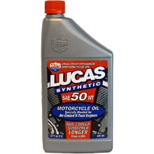 Load image into Gallery viewer, Lucas Oil 10765 SAE 50WT Synthetic Motorcycle Oil - 1 Quart, Multi-Colored