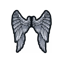 Load image into Gallery viewer, Lethal Threat LT30159 Angel Wings Embroidered Patch (11&quot; x 11.5&quot;) ,Black/White
