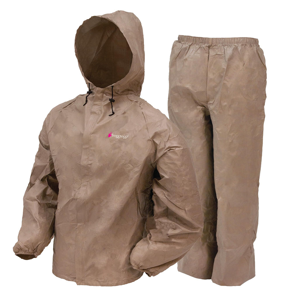 FROGG TOGGS Women's Standard Ultra-Lite2 Waterproof Breathable Rainsuit, Khaki, Medium