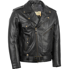 Load image into Gallery viewer, Highway 21 Murtaugh Jacket, Cowhide Leather Riding Gear, Vintage Motorcycle Apparel with Belt, D-Pocket, and Zippers