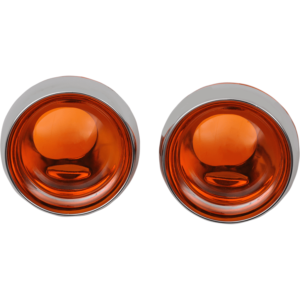 KURYAKYN® Accessories Kuryakyn Deep Dish Bezels - Chrome - Amber Lenses